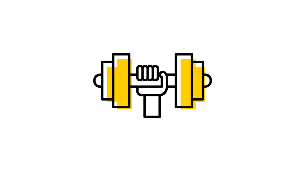 Illustration of an arm lifting a barbell
