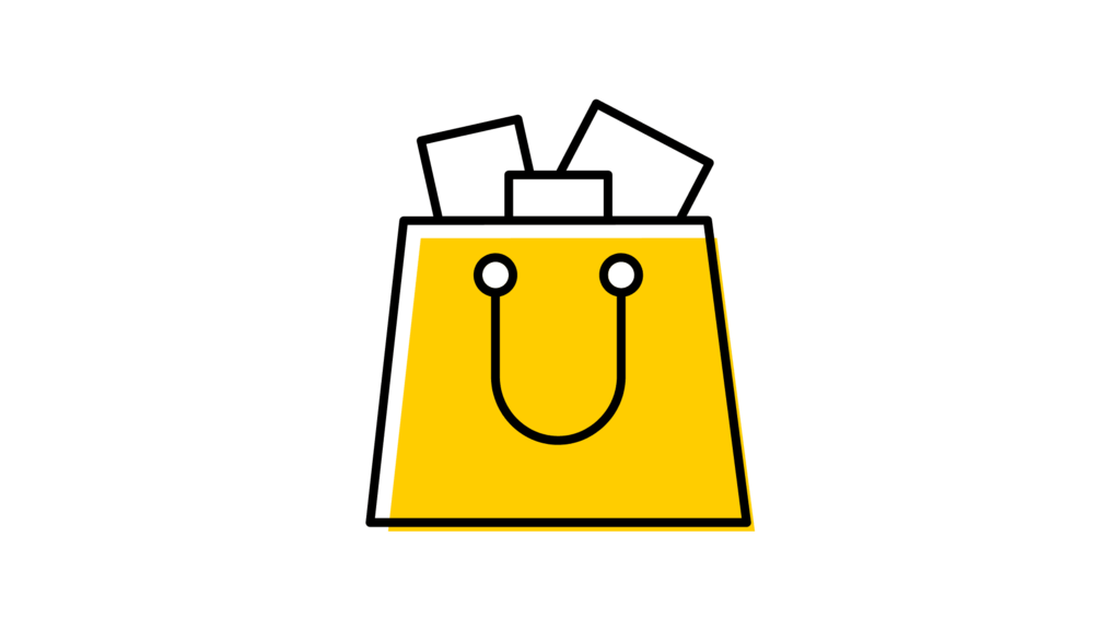 Icon representing a shopping bag